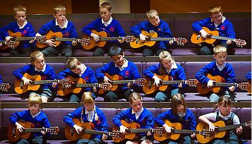 CHILDREN from Whitegate End school perform in the 1,500-seat hall 
