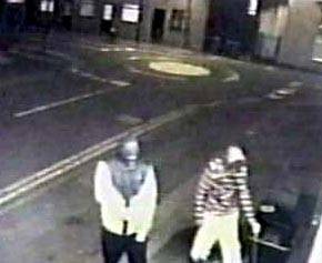 CAUGHT on camera . . . the two would-be-robbers on CCTV 