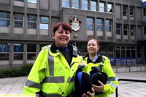 ENHANCED role . . . PCSO Sharon Quigley (left) and new recruit Louise Leach at Oldham Police Station
ENHANCED role . . . PCSO Sharon Quigley (left) and new recruit Louise Leach at Oldham Police Station
