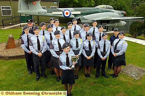 FLYING high . . . Royton Air Training Cadets are in a national final to find the best squadron after winning the regional final Sarah Jayne King is pictured with the regional winners’ trophy.
FLYING high . . . Royton Air Training Cadets are in a national final to find the best squadron after winning the regional final Sarah Jayne King is pictured with the regional winners’ trophy.