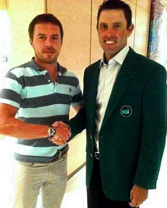 STAMFORD golf professional Mark Smith and Masters winner Charl Schwartzel (r) STAMFORD golf professional Mark Smith and Masters winner Charl Schwartzel (r)