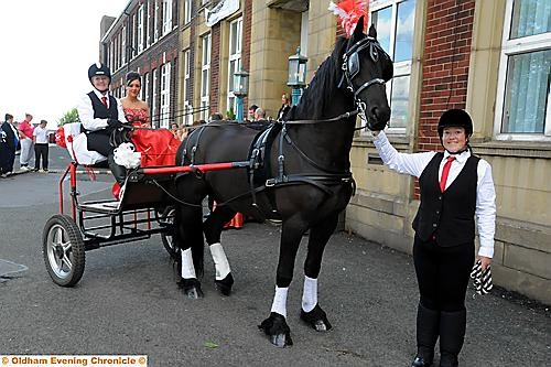 ON parade... Karla Shaughnessey with Gill Lester (left), Angie Norris and Troy 