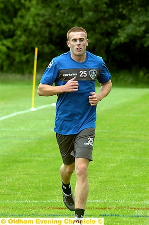 HITTING THE GROUND RUNNING: Matty Carr trains for his first season as a professional - possibly partnering other new first team player James Tarkowski 