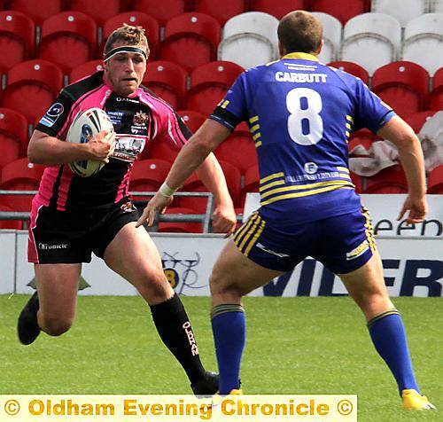 Luke Stention takes on the Dons’ defence
Luke Stention takes on the Dons’ defence