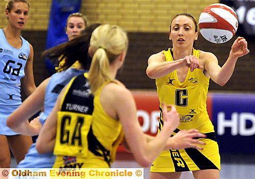 Jade Clarke in play-off action for Thunder