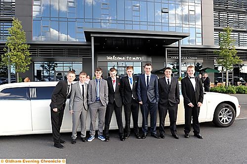 A LUXURY limo dropped off these youngsters at the venue  

