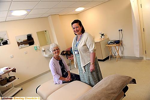 Volunteer Margaret Wright (left) with matron Anita Armitage in one of the new therapy rooms Volunteer Margaret Wright (left) with matron Anita Armitage in one of the new therapy rooms