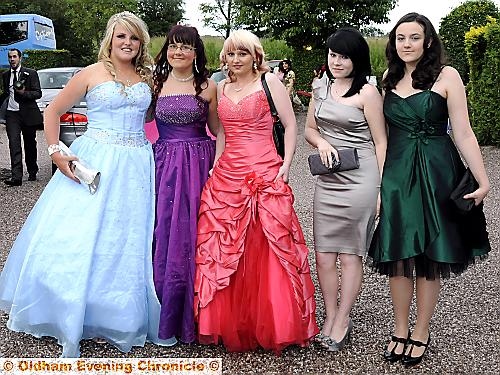 READY to party: (from left) Sarah Doherty, Ellisa Ashworth, Marta Krzysko, Natalie Dean and Lucy Collins  

