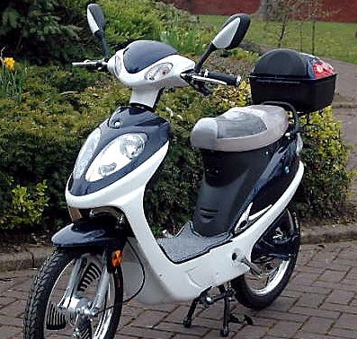 AN electric moped similar to the one used by Dancer  

