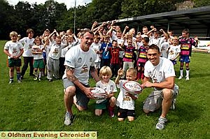 Jamie (left) and Kevin with the youngsters. Jamie (left) and Kevin with the youngsters.
