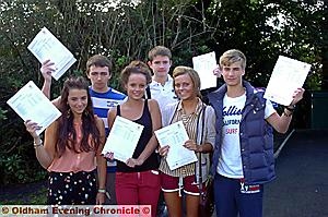 EXAM success for (from the left) Sophie Matthews, Alliot Holden, Charlotte Ashworth, James Telford, Meghan Hollingworth and Harry Jackson 