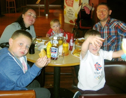 Leanne enjoys what was to be her final meal out with her family 