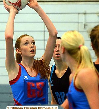 taking aim: Helen Housby, who earned praise from coach Debbie Hallas, lines up an attempt during Oldham’s home match against Leeds. 