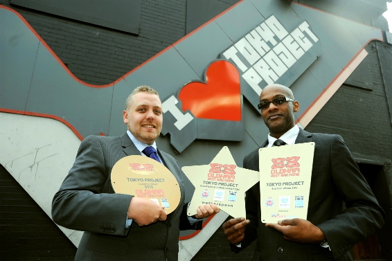 Make mine a treble: Tokyo Project managers Johnny Davies (left) and Phil Edgehill were delighted to have plenty to celebrate at the awards.
Make mine a treble: Tokyo Project managers Johnny Davies (left) and Phil Edgehill were delighted to have plenty to celebrate at the awards.