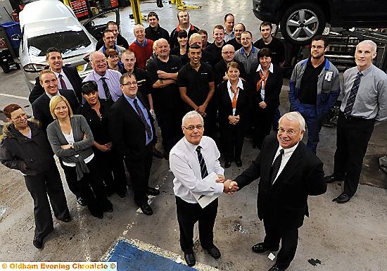 Farewell: Alan Smethurst (left) with colleagues and director Robin Eglin 
