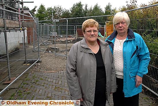 BUILDING site: residents Joan Moran (left) and Kath Hadfield on Crossley Estate.
BUILDING site: residents Joan Moran (left) and Kath Hadfield on Crossley Estate.