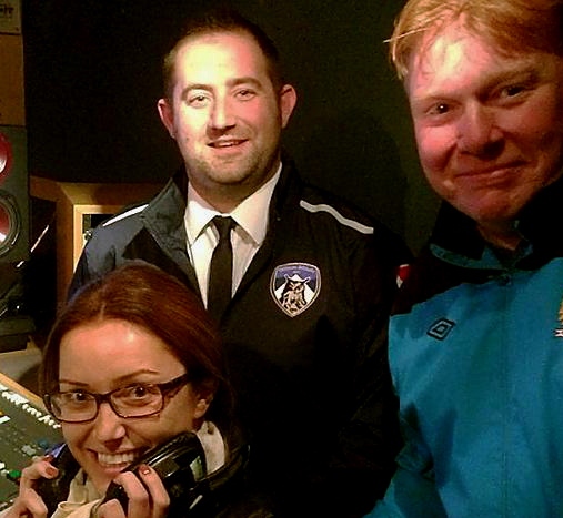 TALKING Balls: the show’s presenters Natalie, David Broadbent (centre) and Owen Sherratt  

