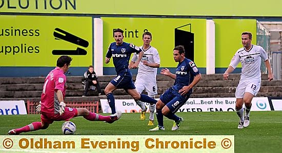 Dean Furman puts the ball home for Athletic’s third goal. 
