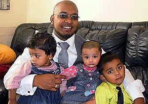 Mohammed Mukith, with his children Inaaya (four, left), Diyana (two) and Ifmail (five) Mohammed Mukith, with his children Inaaya (four, left), Diyana (two) and Ifmail (five)