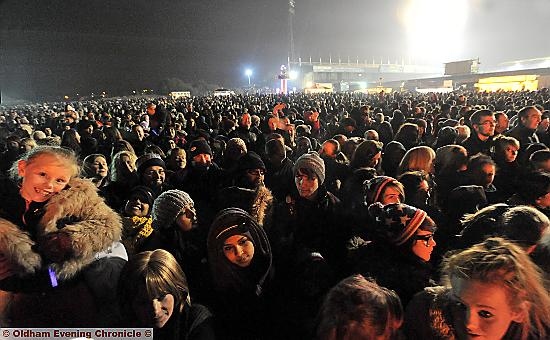 MASSIVE crowds enjoyed the bonfire and fireworks  

