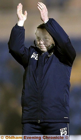 PAUL DICKOV . . . the Athletic boss has stressed the importance of hard graft and not allowing the opposition to settle. PAUL DICKOV . . . the Athletic boss has stressed the importance of hard graft and not allowing the opposition to settle.