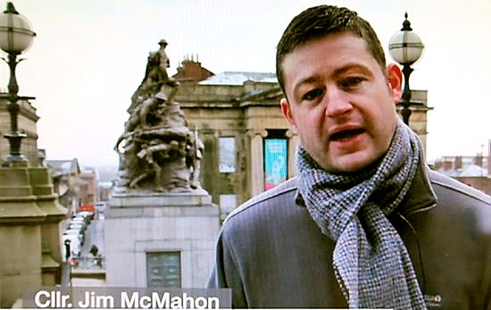 GETTING the message acrosss: council leader Jim McMahon in his video blog 