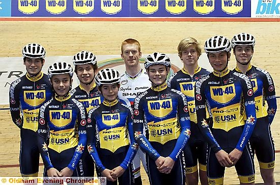 MATT Walls (front, second from right) with team-mates and Ed Clancy (back, centre). MATT Walls (front, second from right) with team-mates and Ed Clancy (back, centre).
