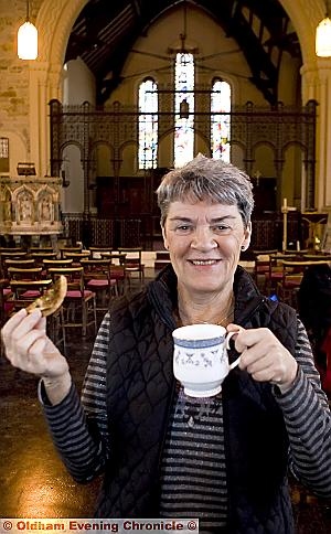 CHEERS: Barbara toasts her MBE CHEERS: Barbara toasts her MBE