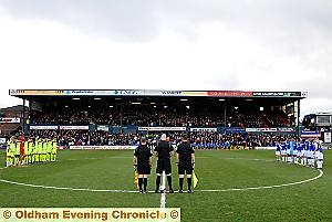 SILENT tribute: a minute’s silence is observed at Boundary Park for lifelong fan Chris McManus  

