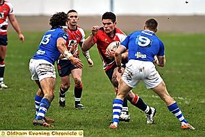 NEW BOY: Debutant prop Matty Syron charges at the Workington defence. NEW BOY: Debutant prop Matty Syron charges at the Workington defence.