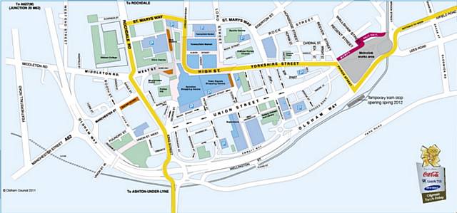 THE Olympic flame's route through Oldham 