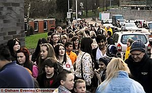FULL HOUSE... queues to get into the young people’s launch party. 