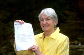 PROUD: Baerbel Grayson with the letter informing her of the honour
PROUD: Baerbel Grayson with the letter informing her of the honour