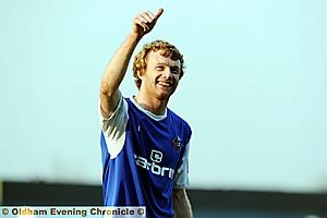 THUMBS UP: Chris Taylor all smiles after victory over Bournemouth. 