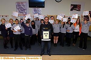 UP for the count: some of the candidates with Mohammed Adil from Oldham Integrated Youth Services holding the ballot box
UP for the count: some of the candidates with Mohammed Adil from Oldham Integrated Youth Services holding the ballot box
