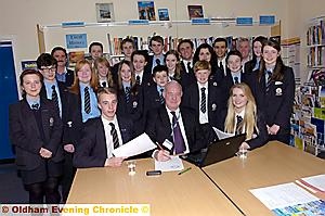 Saddleworth School Council and local Rotary clubs met up to get teenagers involved in the event. Pictured (front from left) head boy Joseph Bolger, Stan Bowes (show director) and head girl Lois Johnston
Saddleworth School Council and local Rotary clubs met up to get teenagers involved in the event. Pictured (front from left) head boy Joseph Bolger, Stan Bowes (show director) and head girl Lois Johnston