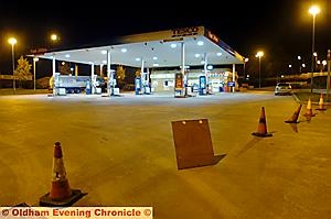 THE Tesco filling station in Westhulme Way last night as the pumps ran dry after a day of panic buying 
