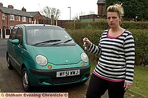Disgruntled . . . Lynsey Evans with the Daewoo Matiz that developed a string of faults. She has since scrapped the car
Disgruntled . . . Lynsey Evans with the Daewoo Matiz that developed a string of faults. She has since scrapped the car