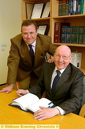 ALL change . . . Steve Hartley (left) is welcomed to the firm by Roger Hinchliffe 
