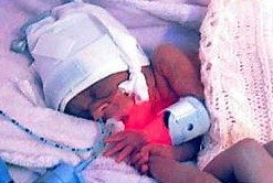 SO small: Kaycee weighed less than a bag of sugar  

