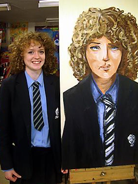 SEEING double: Saddleworth School’s Ella Ryan-Atkin with her self-portrait 