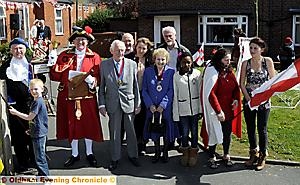 COMMUNITY spirit . . . residents of Tulpen Square, Chadderton with Town Cryer Reg Lord COMMUNITY spirit . . . residents of Tulpen Square, Chadderton with Town Cryer Reg Lord