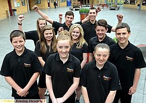 PASS it on: the Failsworth School team who will be taking part in the Olympic torch relay
PASS it on: the Failsworth School team who will be taking part in the Olympic torch relay
