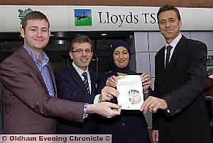 Council Leader Jim McMahon, John Coughnan Local Mortgage Manager, Ayesha Ashraf Local Manager, Roy Gardner Local Director. Council Leader Jim McMahon, John Coughnan Local Mortgage Manager, Ayesha Ashraf Local Manager, Roy Gardner Local Director.