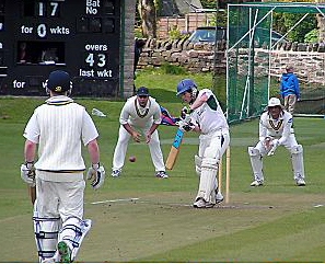 TON OF RUNS . . . Chris Gill plays the ball to the offside during his record-breaking innings against Hollinwood. TON OF RUNS . . . Chris Gill plays the ball to the offside during his record-breaking innings against Hollinwood.