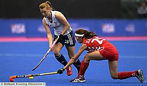 FINGERS CROSSED . . . Oldham hockey player Nicola White. FINGERS CROSSED . . . Oldham hockey player Nicola White.