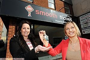 Deal done: Joanne (left) hands over the keys to a property in Yorkshire Street taken on by Jayne Strang, who has opened rental agency Smooth Moves Deal done: Joanne (left) hands over the keys to a property in Yorkshire Street taken on by Jayne Strang, who has opened rental agency Smooth Moves