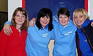 DELIGHT: Liz Harris (left) with fellow coaches Debbie Chapman, Jo Knighton and Julia Brown. DELIGHT: Liz Harris (left) with fellow coaches Debbie Chapman, Jo Knighton and Julia Brown.