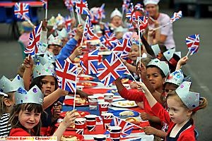 FOR Queen and country . . . pupils get in the party mood
FOR Queen and country . . . pupils get in the party mood