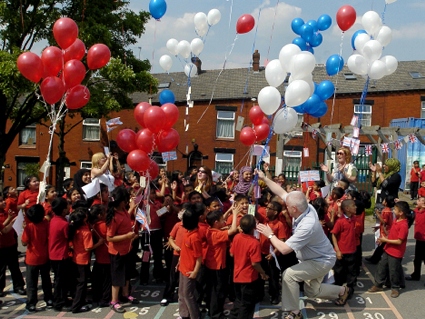 CHILDREN at St Hilda’s release their balloons
CHILDREN at St Hilda’s release their balloons